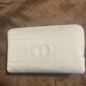 Dior White Quilted Beaty bag with CD Logo